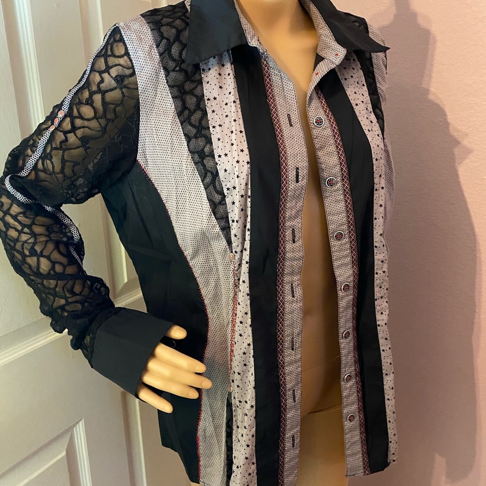 Lace Button Down Top - image 1